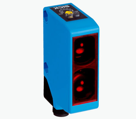 Kompakter SICK W250-2P2431 photoelektrischer Sensor mit sichtbarem rotem Licht und Teilnummer 6044699