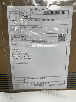 YOKOGAWA YTA610-JA1A4DB Temperature Transmitter 