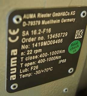SA16.2-F16 AUMA Multi-Turn-Aktor SA 07.2 SA 16.2/SAR 07.2 SAR 16.2 Mit Steuerung des Aktors AM 01.1/AM 02.1