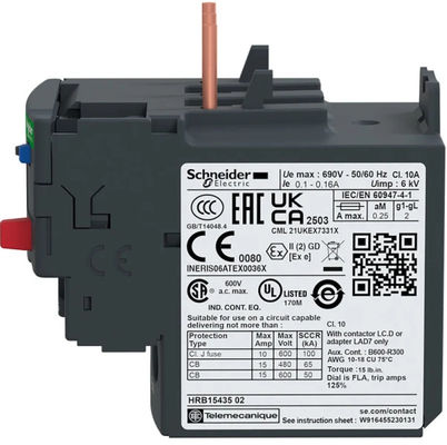 Langlebige Schneider Electric LRD21 Thermal Overload Relay mit 7.874" 200.00mm Montage Loch Abstand und NAMUR Schnittstelle