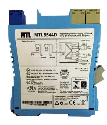 MTL5544D Repeater Stromversorgung MTL Instrumente 4/20ma für 2 oder 3 Drahttransmitter Zwei Ausgänge